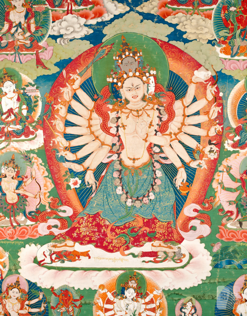THANGKA REPRÉSENTANT TARA  BHOUTAN, XVIIIE-XIXE SIÈCLE - 图7